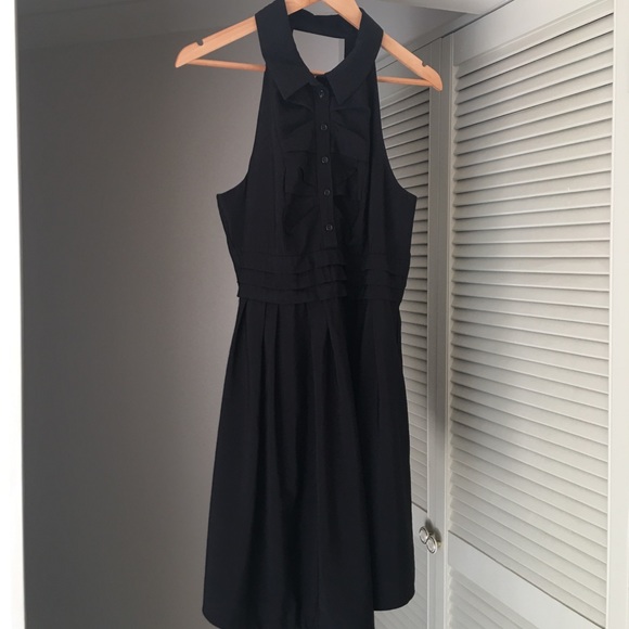 Cue Black Halterneck Midi Dress Size 4 